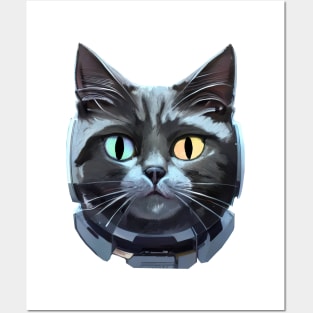 Cat space suit space universe stars Posters and Art